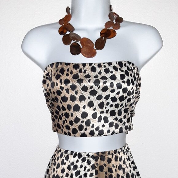 Cheetah-Leopard Print Handmade Top & Skirt * Costume * Dance, Club * Sz X Small - Picture 2 of 7